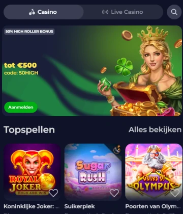 B7 casino mobiele scherm