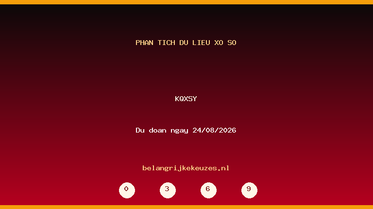 Phân tích dữ liệu KQXSY ngày 24/08/2026